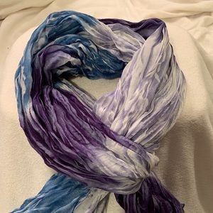 Purple, blue and white scarf